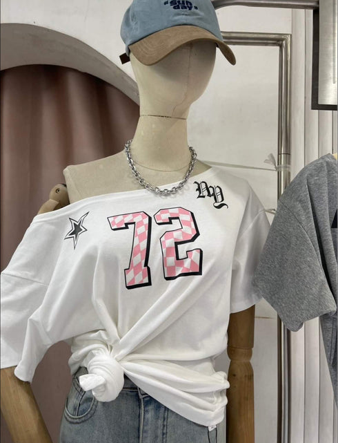 Wide Neck Off-Shoulder T-Shirts